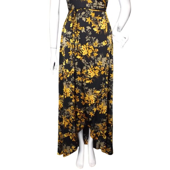 new BALTIC BORN Maxi Dress, S, Krystal, Wrap, Black/Golden Floral, Short sleeve - Picture 7 of 13